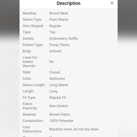 SHEIN Black Top with Multicolor Floral Sleeves - Picture 7 of 8